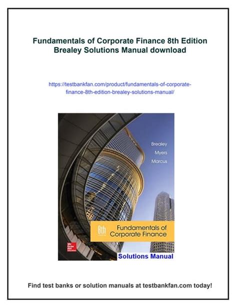 Fundamental Of Corporate Finance 8th Edition Solution Manual Reader