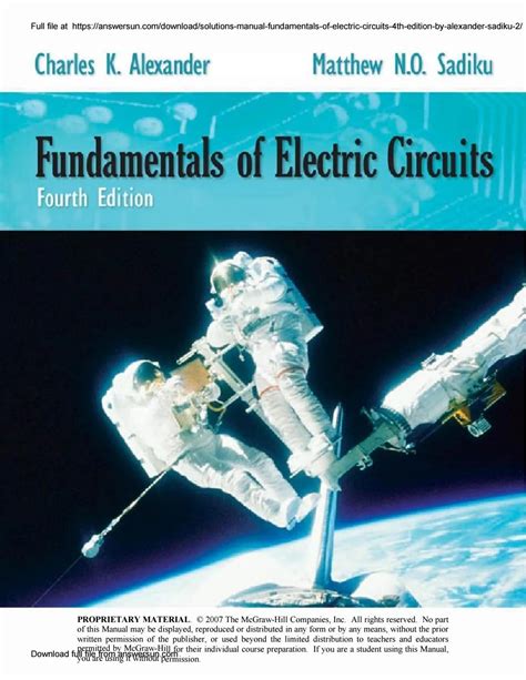 Fundamental Of Electric Circuits 4th Edition Solution Manual Reader