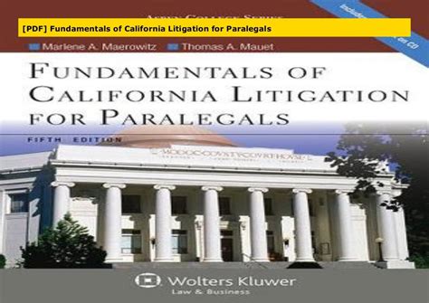 Fundamentals Of California Litigation For Paralegals Doc