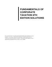 Fundamentals Of Corporate Taxation Answers PDF
