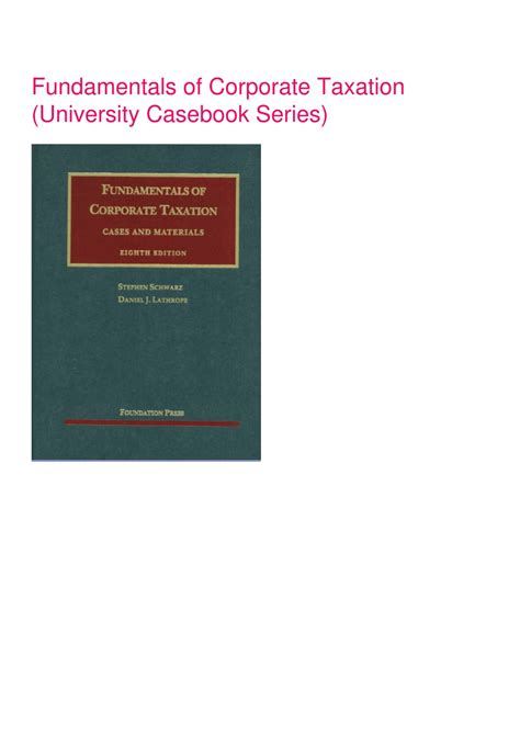 Fundamentals Of Corporate Taxation Answers PDF