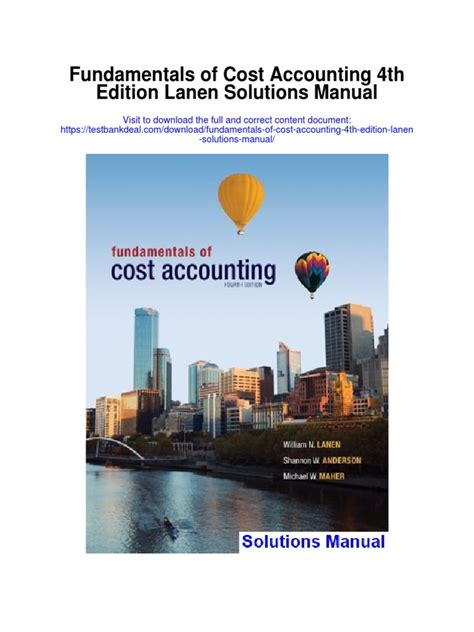Fundamentals Of Cost Accounting 4th Edition Answers Reader