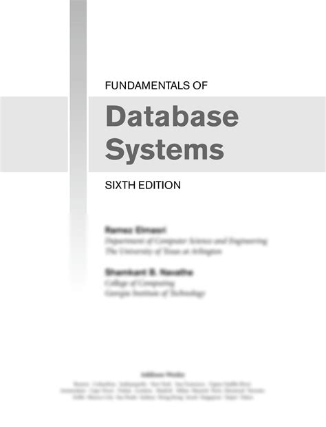 Fundamentals Of Database Systems 6th Edition Answers Kindle Editon