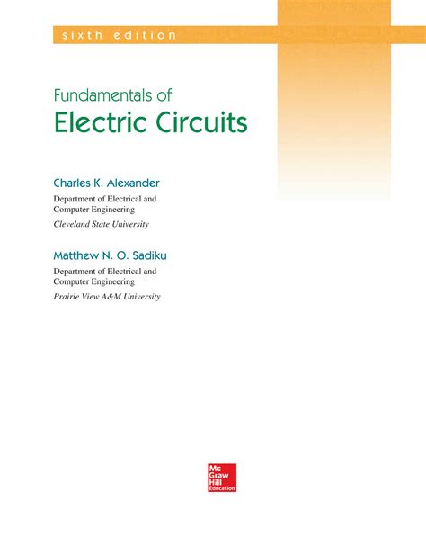 Fundamentals Of Electric Circuits By Alexer Sadiku Solution Doc