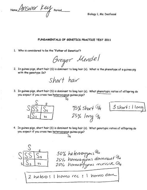 Fundamentals Of Genetics Answer Key PDF