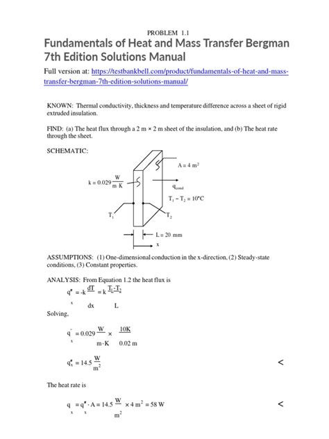 Fundamentals Of Heat Mass Transfer 7th Solutions Manual PDF