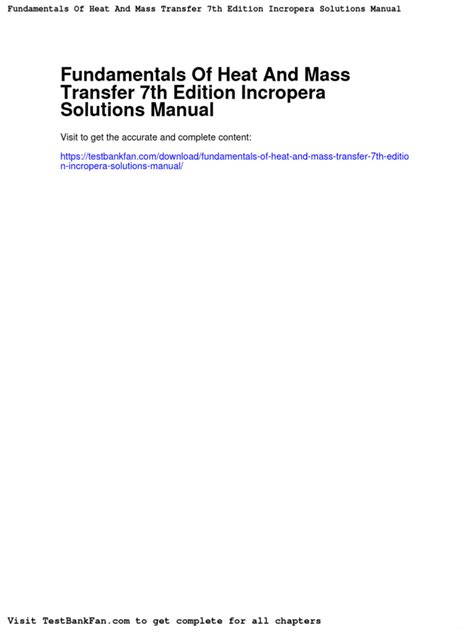 Fundamentals Of Heat Mass Transfer Incropera Solutions Scribd Reader