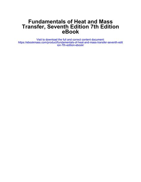 Fundamentals Of Heat Mass Transfer Seventh Edition Solutions Epub