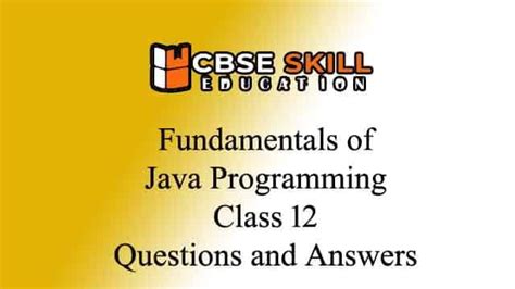 Fundamentals Of Java Answers Doc