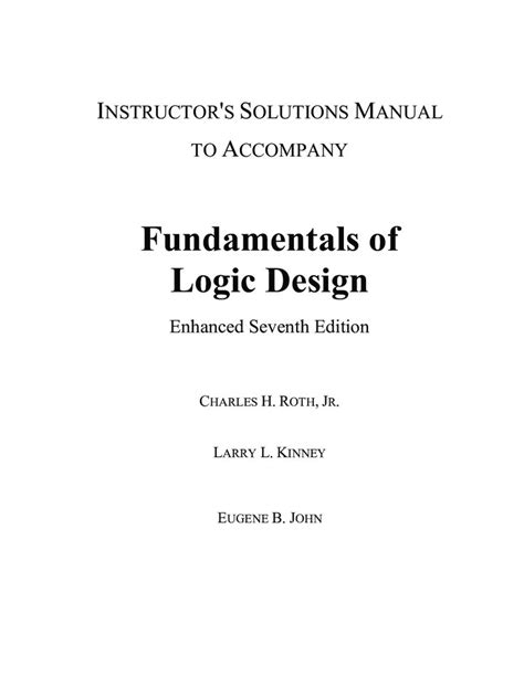 Fundamentals Of Logic Design Charles Roth Solution Manual Epub