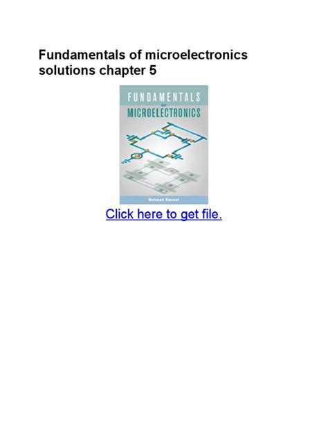 Fundamentals Of Microelectronics Solutions Chapter 5 PDF