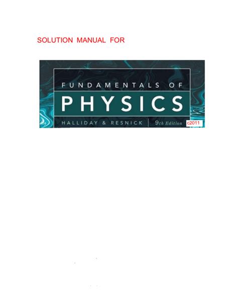 Fundamentals Of Physics 9th Edition Solution Doc