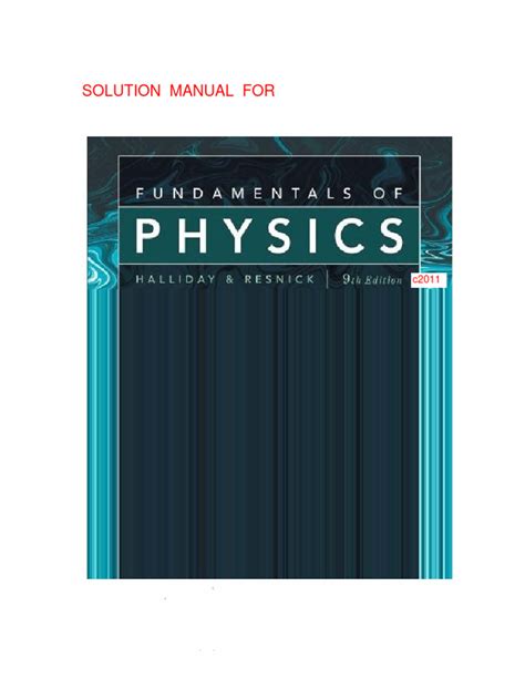 Fundamentals Of Physics 9th Edition Solutions PDF