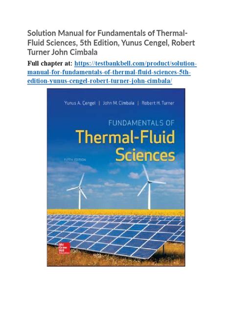 Fundamentals Of Thermal Fluid Sciences Solution Manual Epub