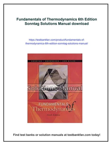 Fundamentals Of Thermodynamics Sonntag 6th Edition Solution Doc