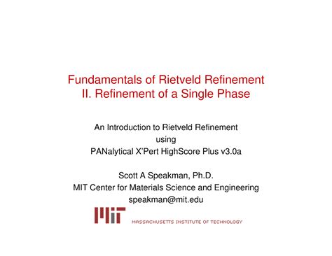 Fundamentals Refinement: