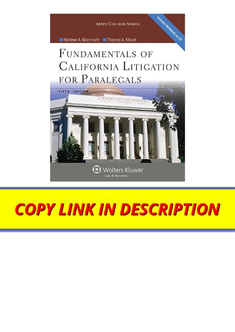 Fundamentals of California Litigation for Paralegals Fifth Edition Aspen College Kindle Editon