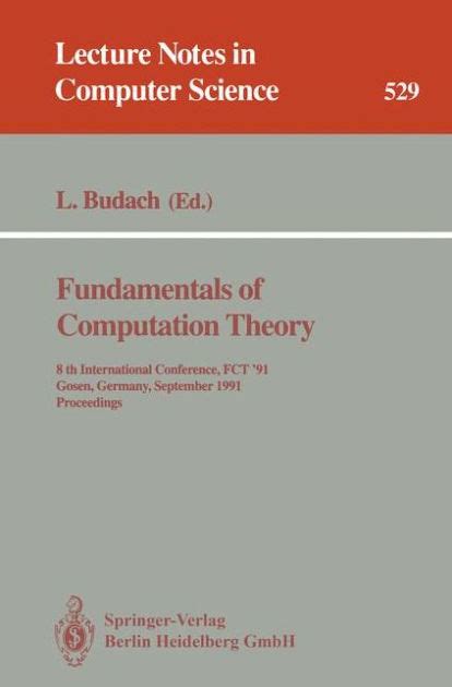 Fundamentals of Computation Theory 8th International Conference Doc