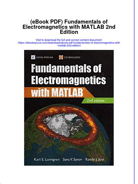 Fundamentals of Electomagnetics With Matlab Ebook Epub