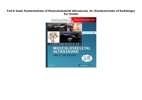 Fundamentals of Musculoskeletal Ultrasound 3e Fundamentals of Radiology Epub