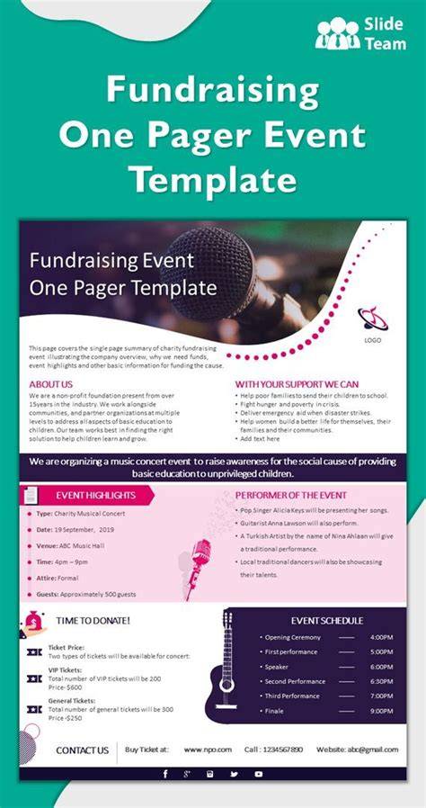 Fundraising One Pager Template