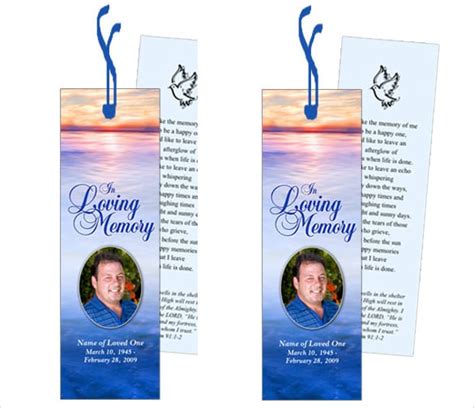 Funeral Bookmark Template