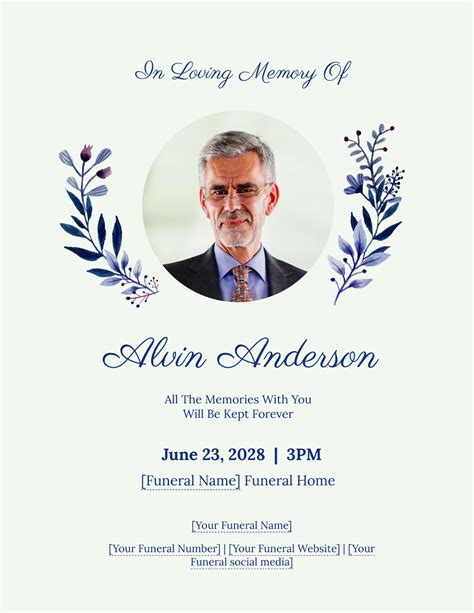 Funeral Flyer Template Free