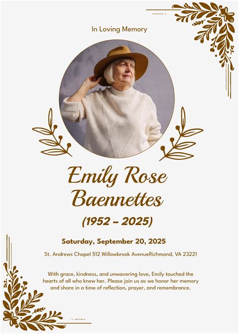 Funeral Invitation Template