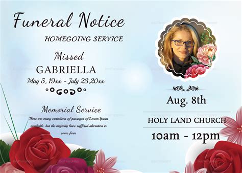 Funeral Memorial Template