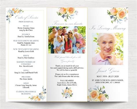 Funeral Program Template Free