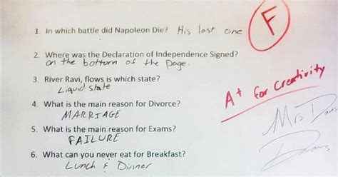 Funny English Test Answers Reader