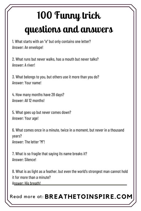 Funny Questions And Answers PDF