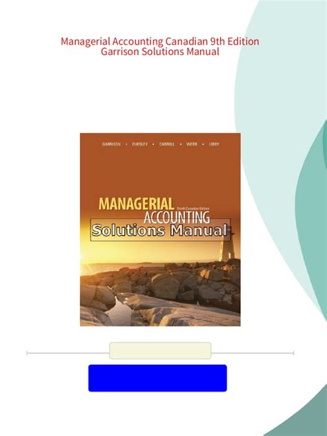 GARRISON MANAGERIAL ACCOUNTING 9TH CANADIAN EDITION Ebook Reader