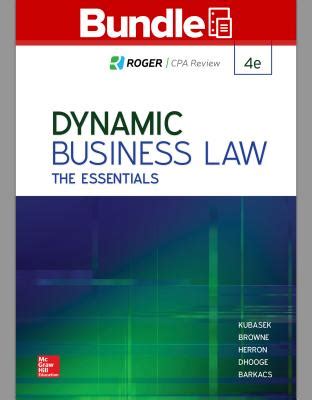 GEN COMBO LOOSELEAF DYNAMIC BUSINESS LAW THE ESSENTIALS CONNECT ACCESS CARD PDF