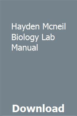 GENERAL BIOLOGY LAB MANUAL HAYDEN ANSWERS Ebook Epub