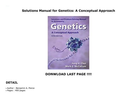 GENETICS A CONCEPTUAL APPROACH SOLUTION MANUAL Ebook Reader