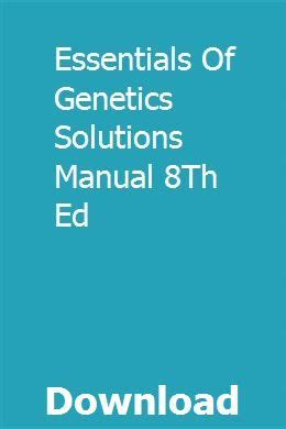GENETICS ESSENTIALS SOLUTION MANUAL Ebook Epub