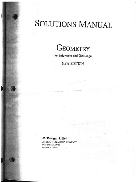 GEOMETRY FOR ENJOYMENT AND CHALLENGE SOLUTION MANUAL Ebook Epub