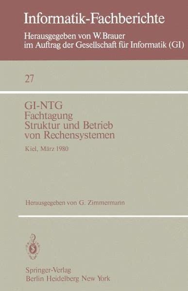 GI-NTG Fachtagung Struktur und Betrieb von Rechensystemen Gesellschaft fÃƒÂ¼r Informatik e.V. Doc