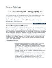 GLY1101 Syllabus PDF Book Reader