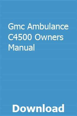 GMC C4500 DURAMAX DIESEL OWNERS MANUAL Ebook Reader