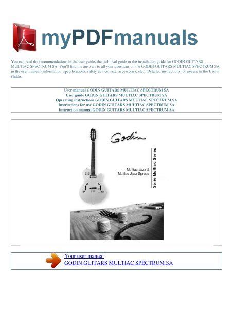 GODIN TRIUMPH GUITARS OWNERS MANUAL Ebook Doc