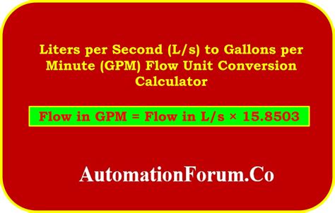 GPM to Liters per Second: The Ultimate Conversion Guide