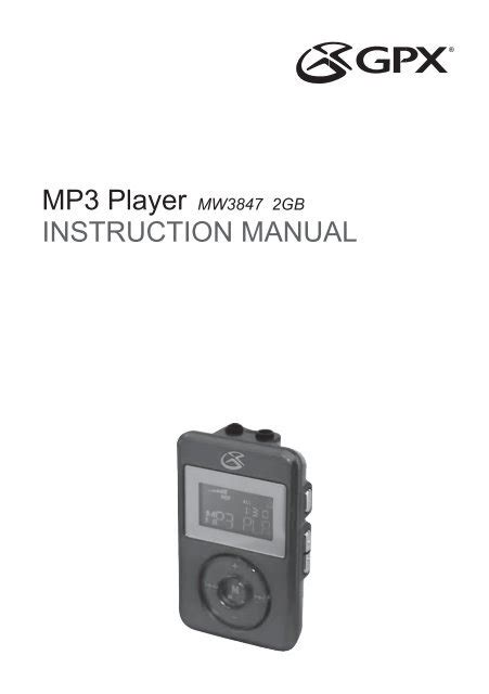 GPX MW350B MP3 PLAYERS OWNERS MANUAL Ebook Reader