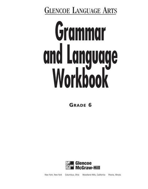 GRAMMAR AND LANGUAGE WORKBOOK GRADE 6 ANSWER KEY Ebook PDF