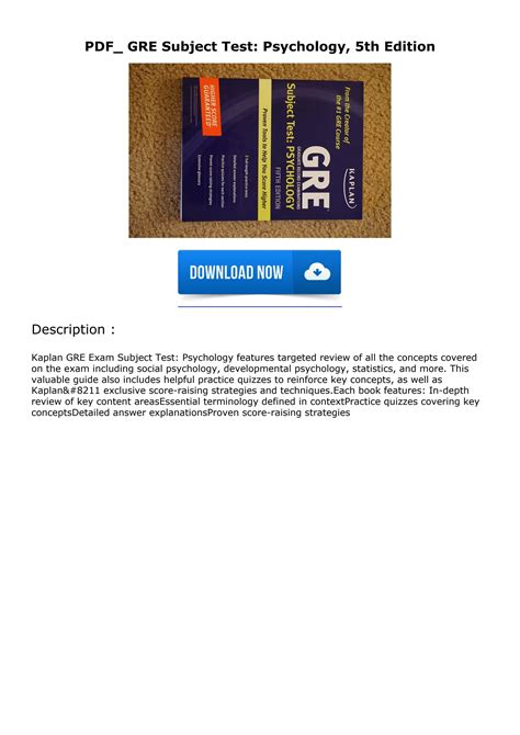 GRE Subject Test Psychology 5th Edition Kindle Editon