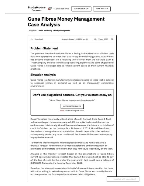 GUNA FIBRE CASE ANALYSIS Ebook Doc