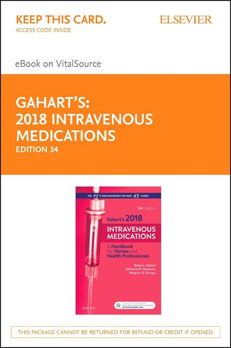 Gahart s 2018 Intravenous Medications A Handbook for Nurses and Health Professionals 34e Doc
