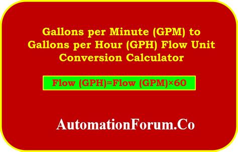 Gallons Per Hour to Gallons Per Minute: The Ultimate Guide