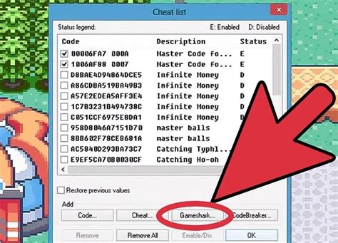 Gameshark Codes for Pokémon Emerald